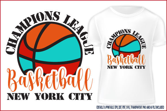 Basketball T-shirt Champions League NYC: A Graphics Gem