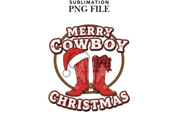 Cowboy Christmas Png Design: A Festive Graphic for T-Shirts