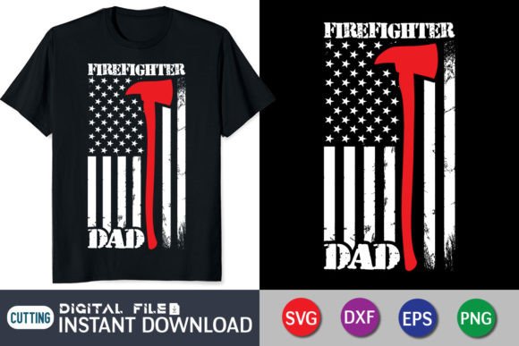 Firefighter Dad American Flag: A Versatile T-Shirt Design Graphic