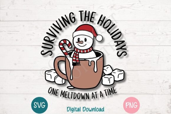 Funny Christmas Snowman in Hot Cocoa: A Perfect T-Shirt Design Graphic