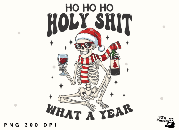 Funny Skeleton Christmas Sublimation Png for T-Shirt Designs