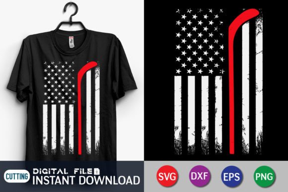 Hockey American Flag T-shirt Print: A Versatile Graphics Asset