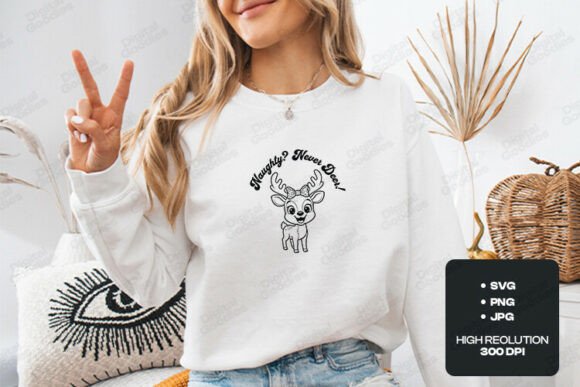 Naughty Never Deer: A Fun Graphic for T-Shirt Designs