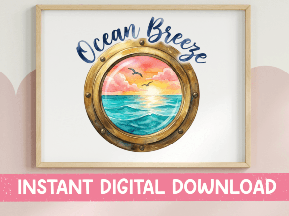 Ocean Breeze Porthole: A Versatile T-Shirt Design Graphic