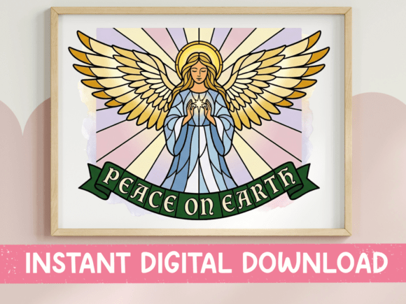 Peace on Earth Stained Glass Angel: A T-Shirt Graphics Gem