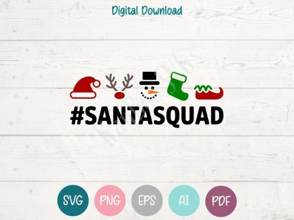 Santa Squad Christmas Snowman: Perfect for T-Shirt Designs and Graphics