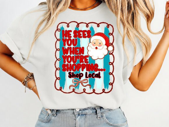 Shop Local Santa T-Shirt Design Review